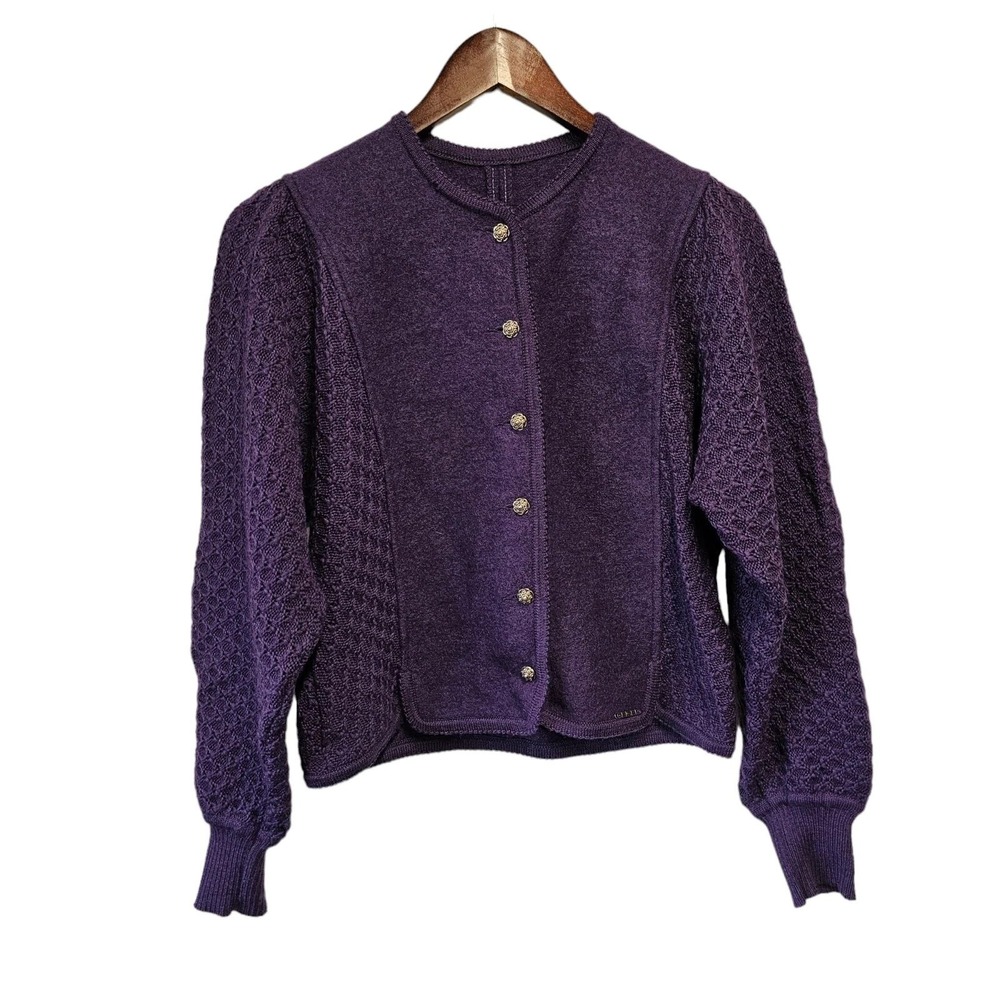 Vintage GEIGER Wool Button Up Blazer Jacket Plum Purple EU 34